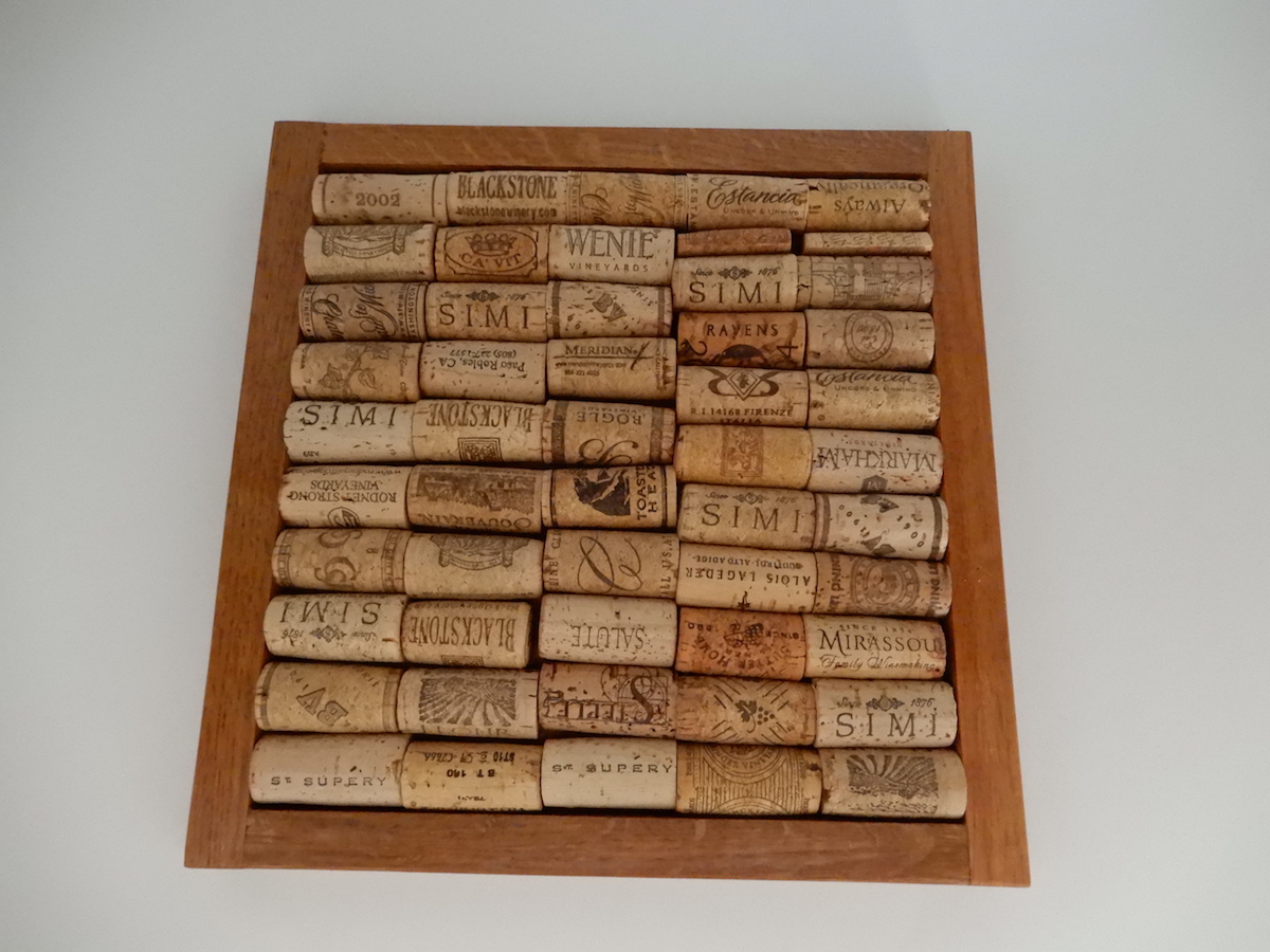 Wine Cork Trivet with Oak Trim (Large)